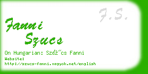 fanni szucs business card